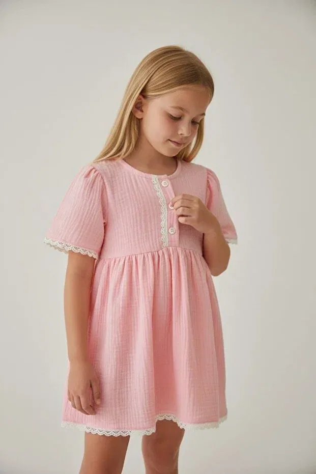 Детское платье для девочек хлопковое Put-On-Out Bobby Jr Kidswear, Salmon