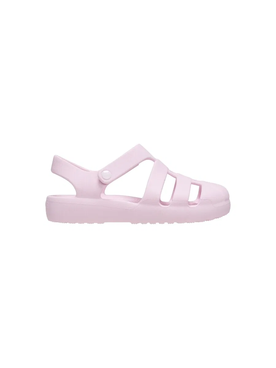 Сандалии Crocs Kindersandalen mit Klettverschluss «Classic Fisherman» розового цвета — фото 4