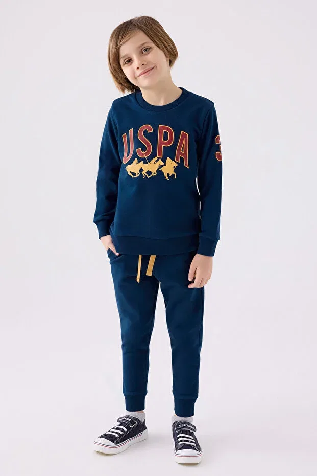 Детский для мальчиков спортивный костюм с принтом U.S. Polo Assn., Navy Blue