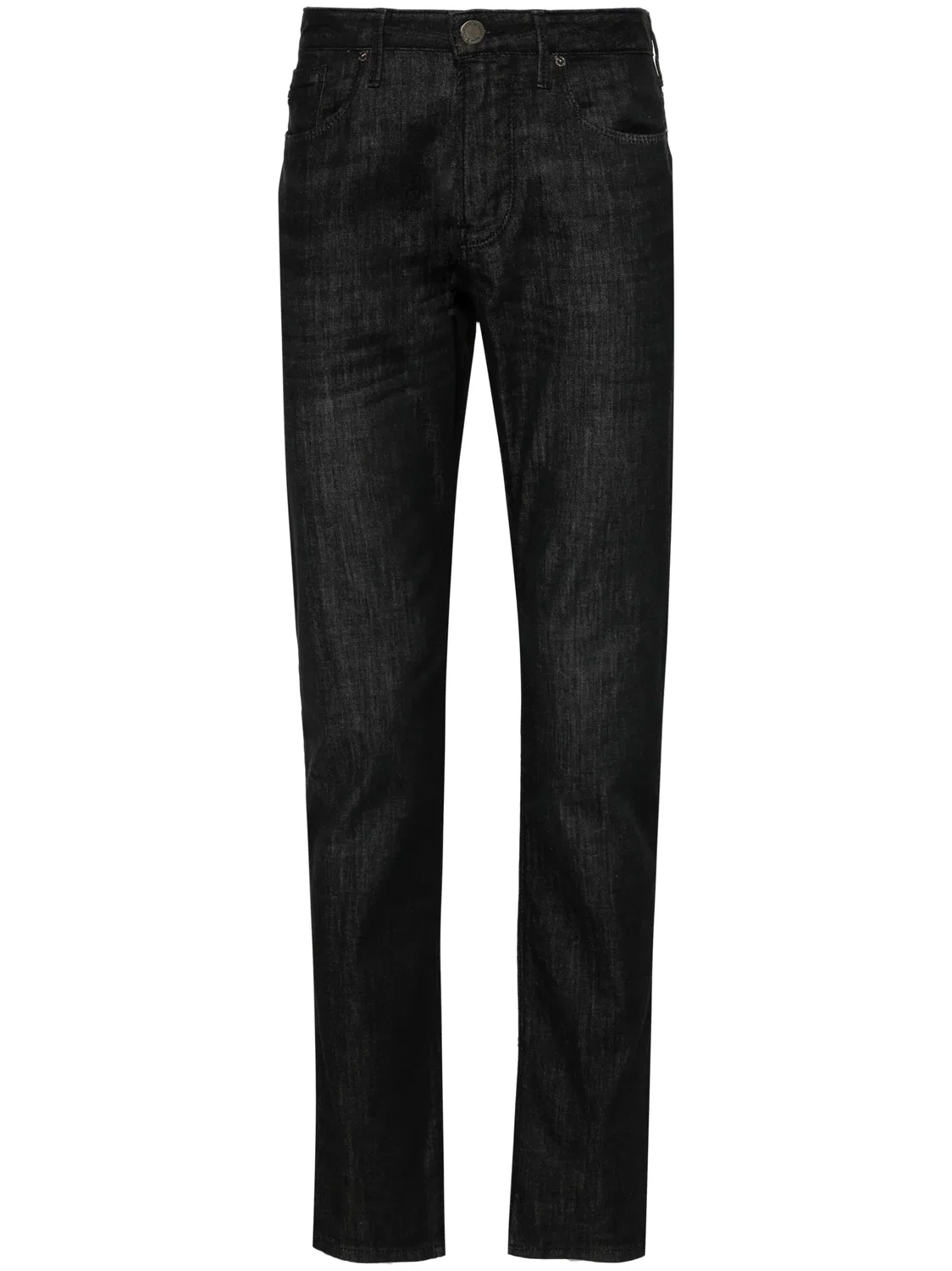 Джинсы слим среднего подъема Emporio Armani, черный