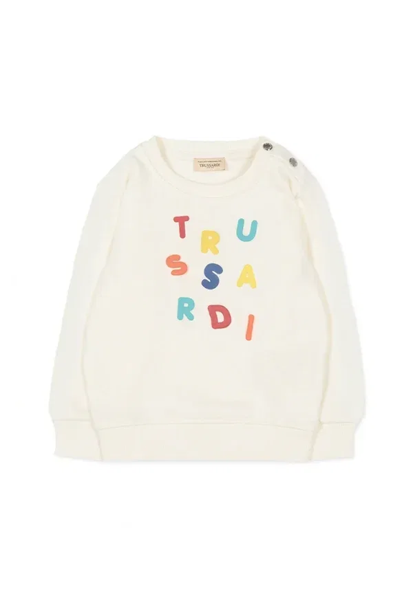 Свитшот с принтом Felpe Tru Trussardi Junior, Ivory, слоновая кость
