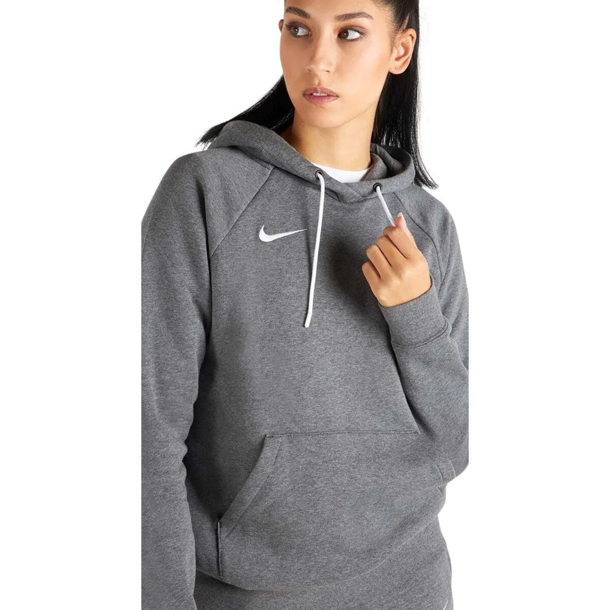 Женское худи с флисовой подкладкой Nike Fleece Park 20, Черный серое Светло-серое — фото 3
