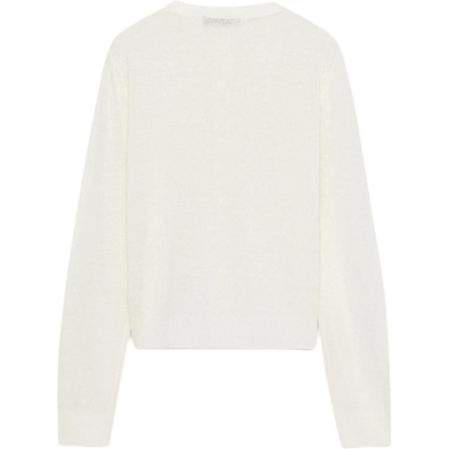 Женский свитер с круглым вырезом, белый, ZARA, Raw White — фото 3