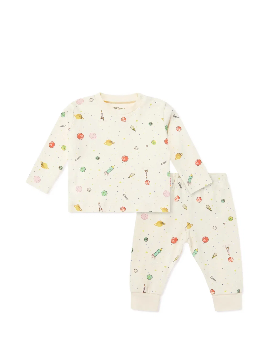 Комплект из топа и брюк с принтом Tiffany Kids, нейтральные цвета
