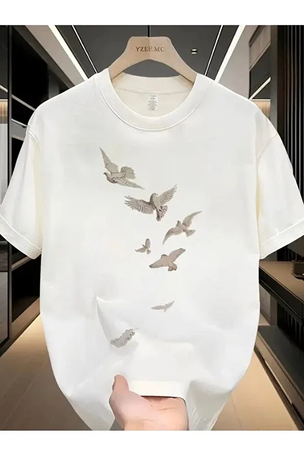 Мужская футболка с принтом Free Birds Printed Vexor, Белый — фото 2