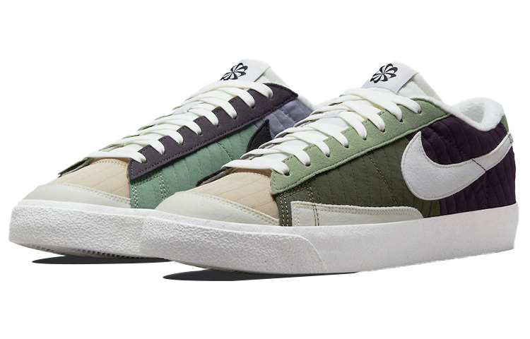 Кроссовки Nike Blazer 77 Low Premium, зеленый/фиолетовый — фото 3