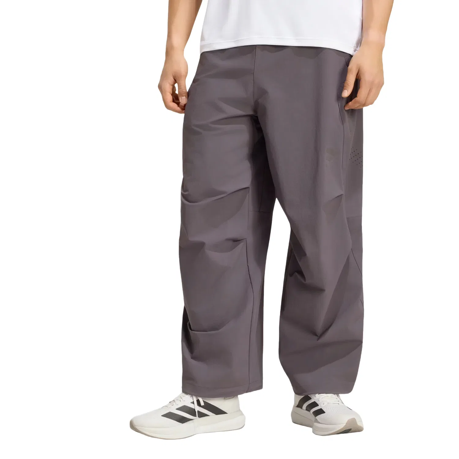 Мужские спортивные штаны для бега с принтом DAY//Ø Woven Pants Adidas, серый — фото 2