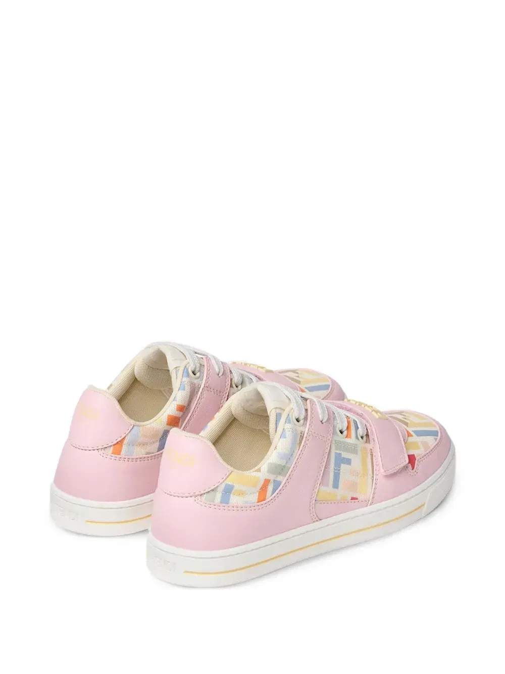 Кроссовки с логотипом FF на липучках Fendi Kids, розовый — фото 3