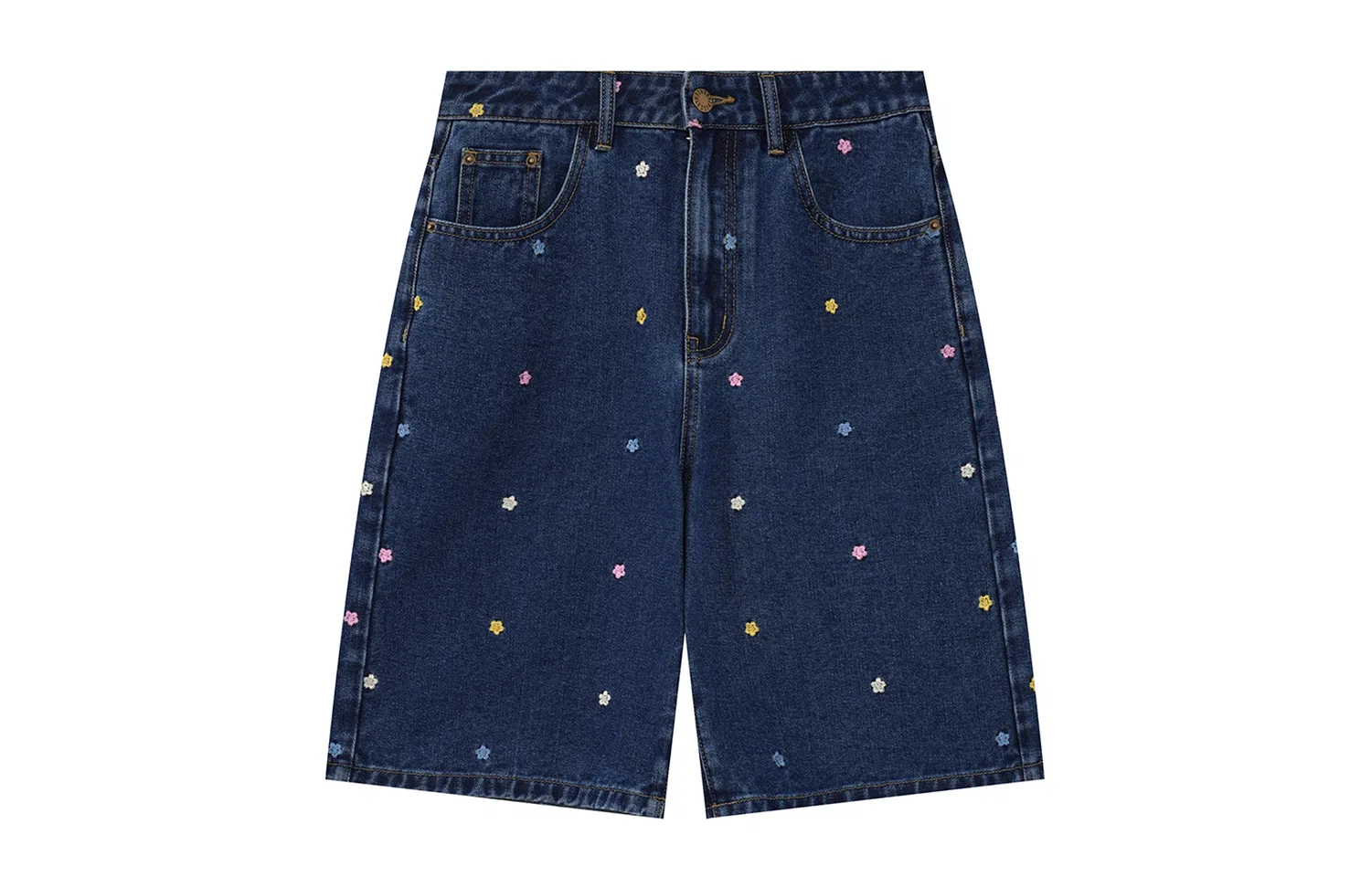 Детские джинсовые шорты с принтом F426, Dark Blue