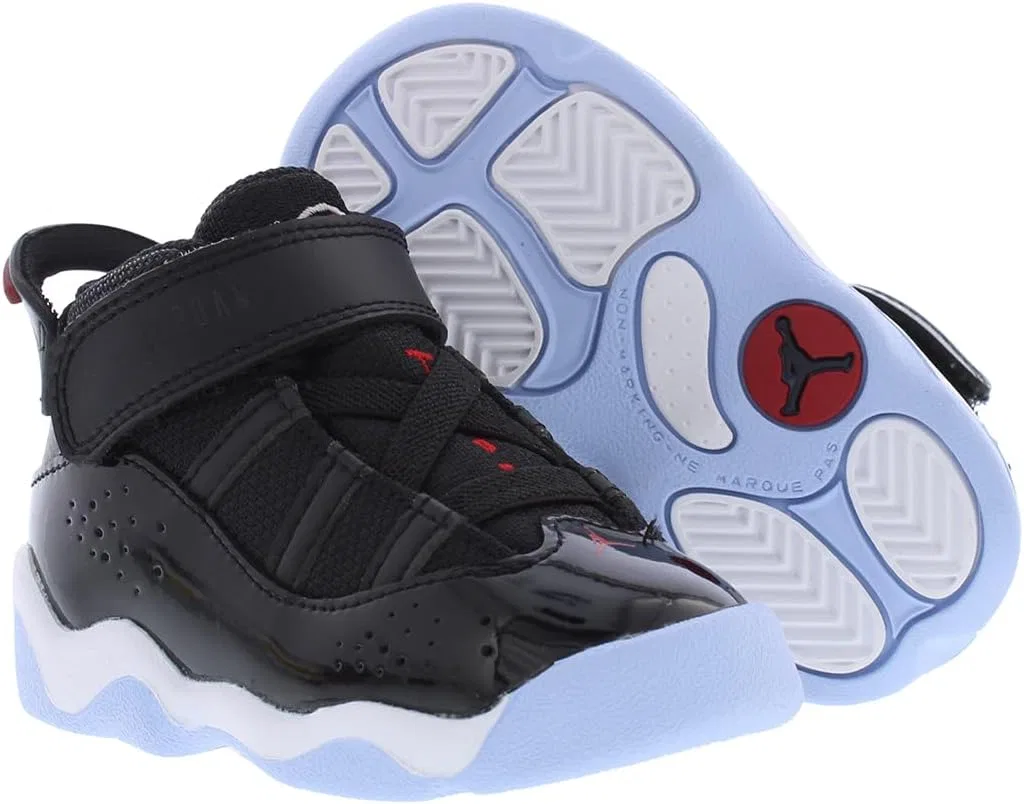 Детские кроссовки для мальчиков Jordan 6 Rings Nike, Black/Gym Red/White — фото 2