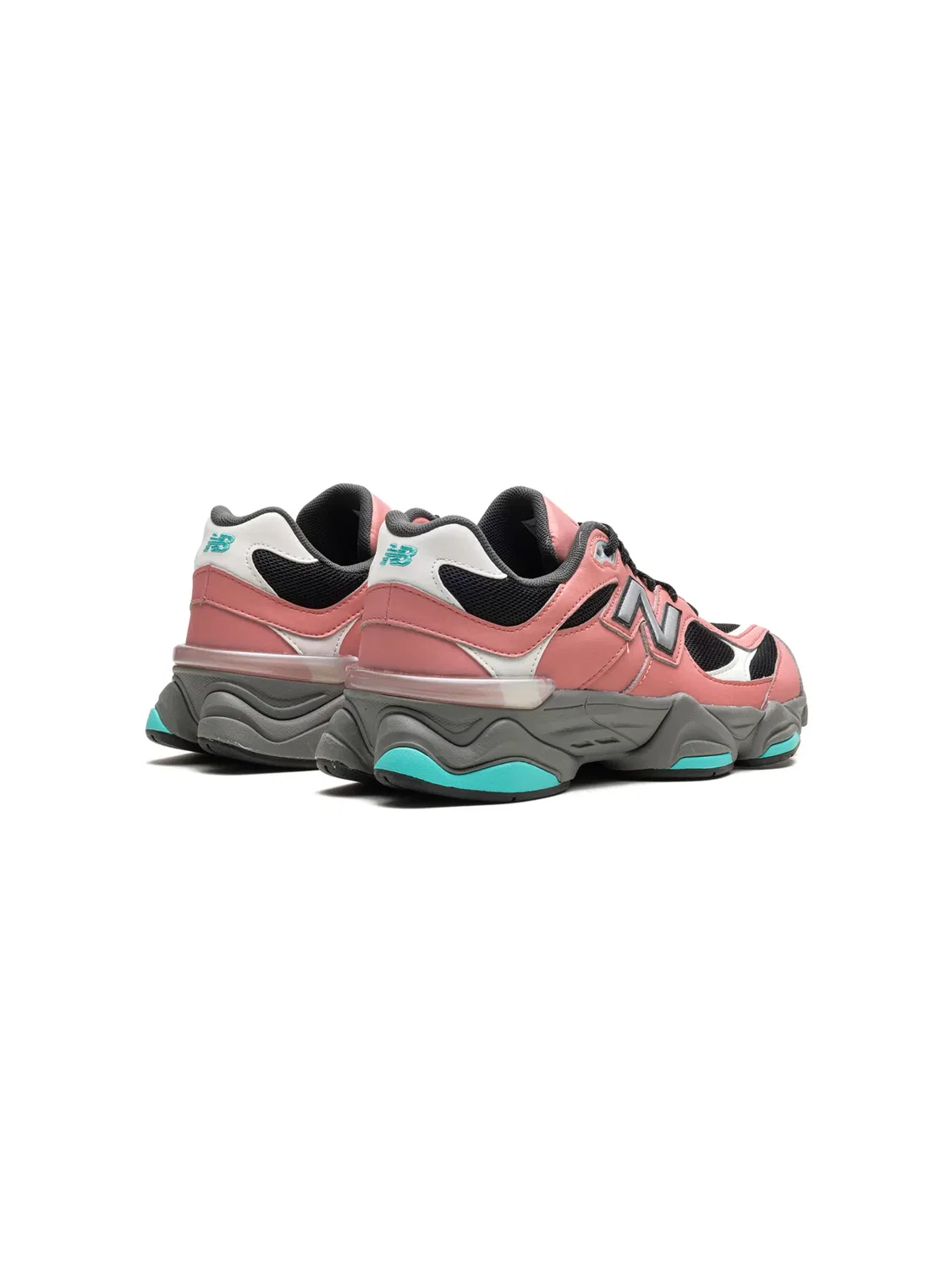 New Balance Кожаные кроссовки 9060 розово-бирюзовые — фото 3