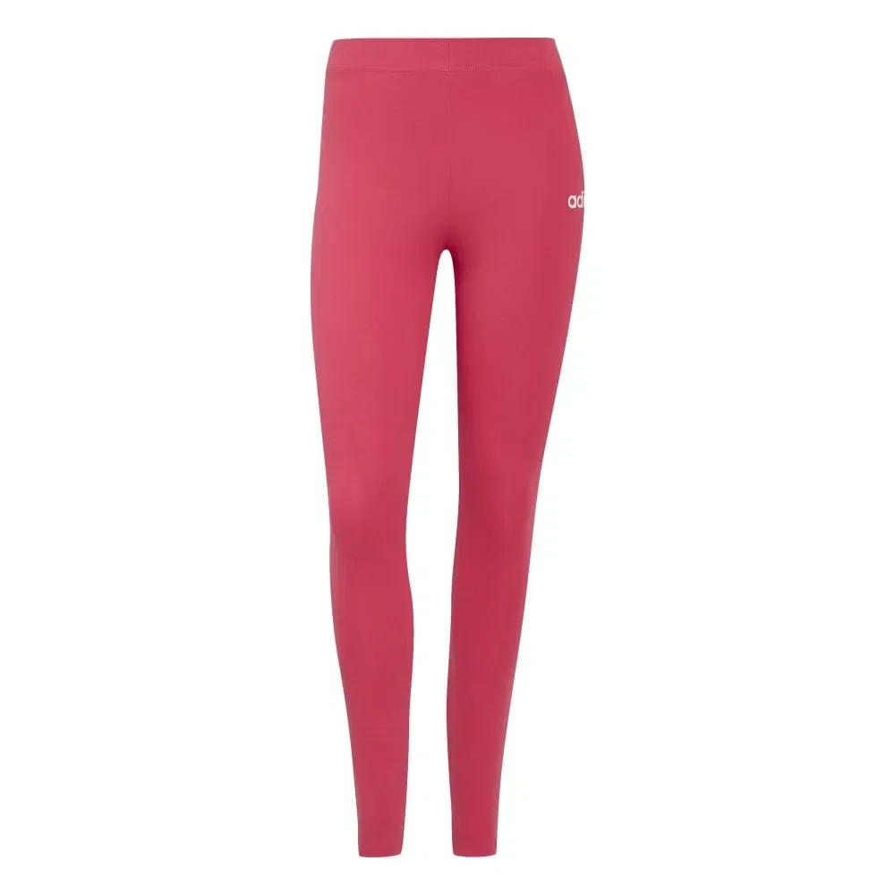 Леггинсы хлопковые Adidas Essentials Linear, розовый — фото 3