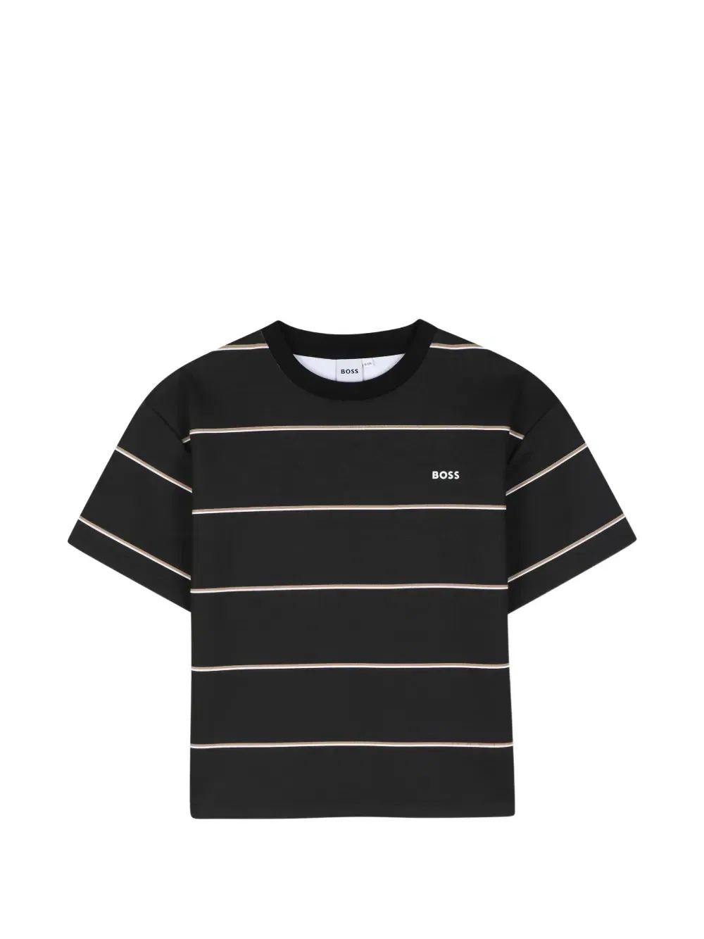 Футболка в полоску с логотипом Boss Kidswear, черный