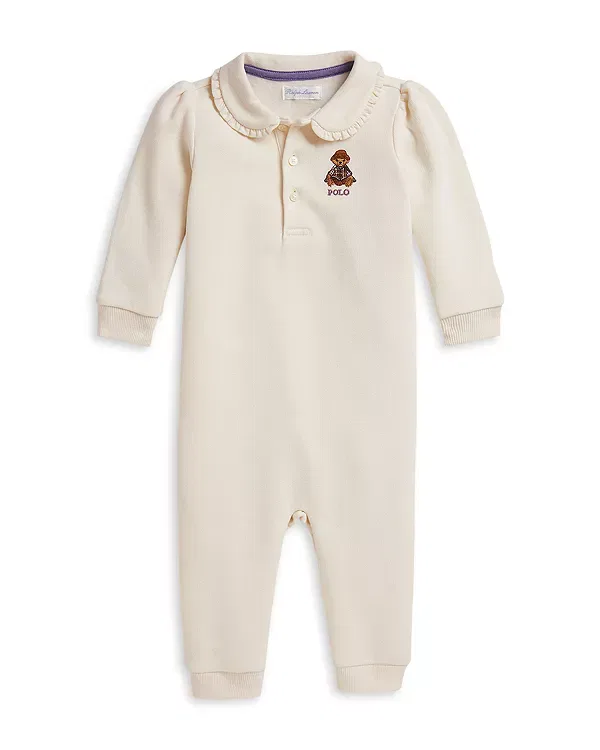 Детский комбинезон для девочек с длинным рукавом Polo Bear Ralph Lauren, Estate Cream