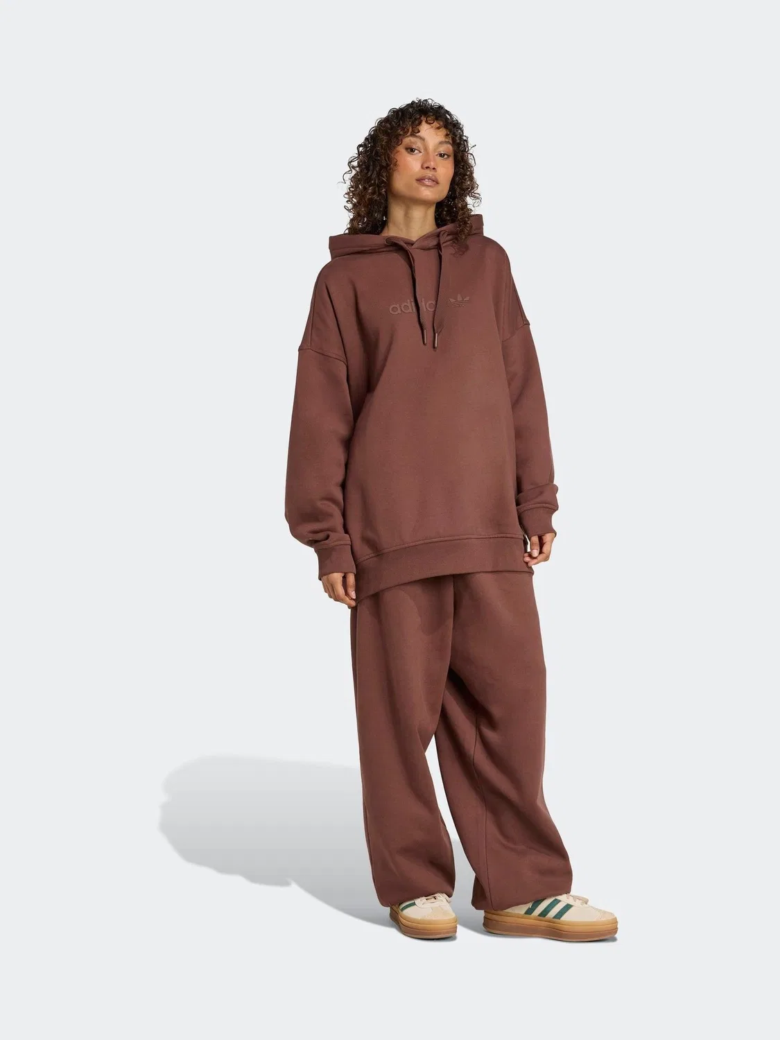 Джоггеры Oversized Essentials Linear, adidas Originals, коричневый — фото 3