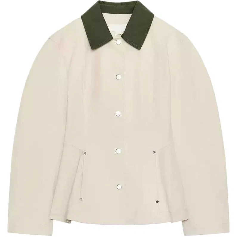 Женское укороченное пальто с лацканами Bone ZARA, Bone