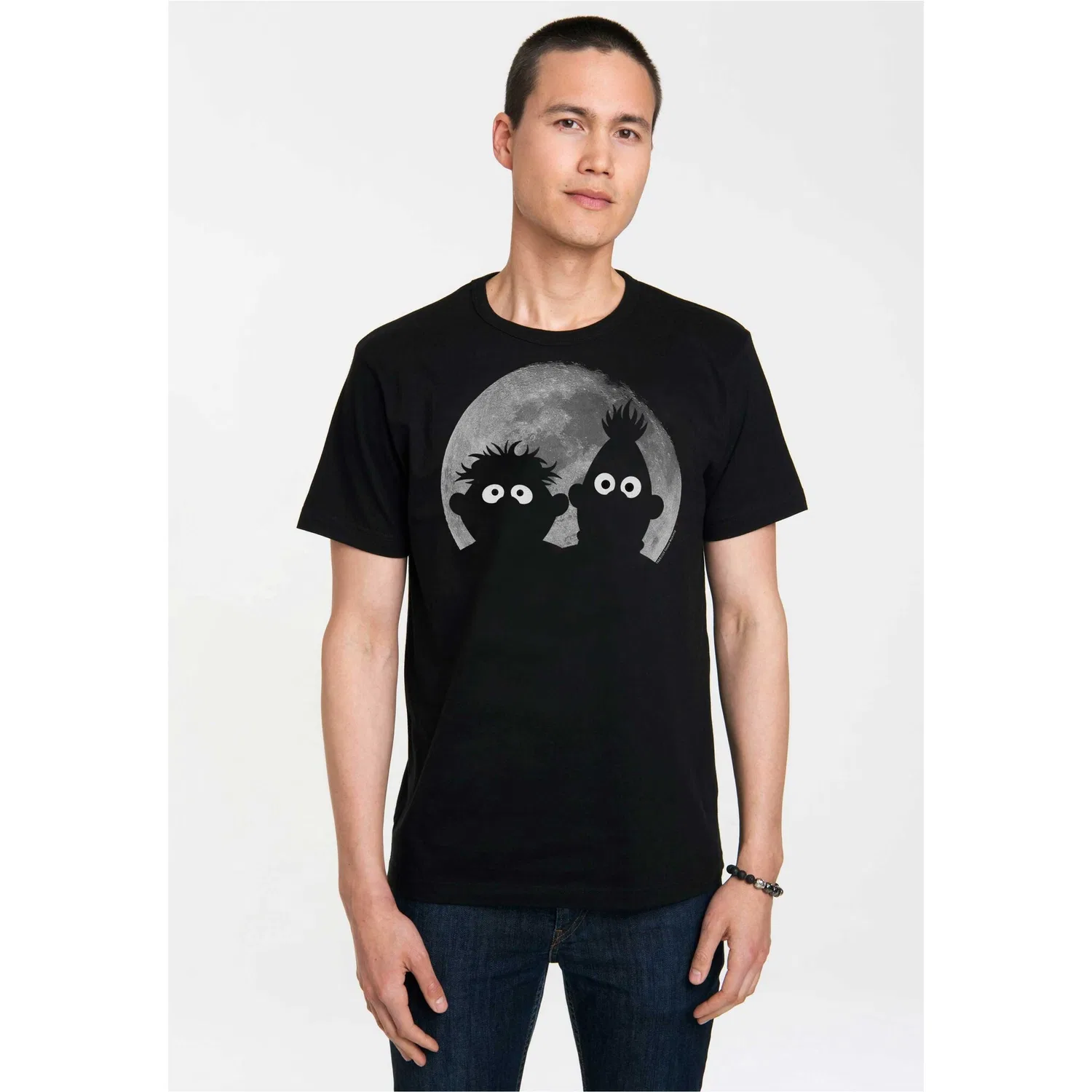 Детская хлопковая футболка с принтом Ernie & Bert LOGOSHIRT, Black