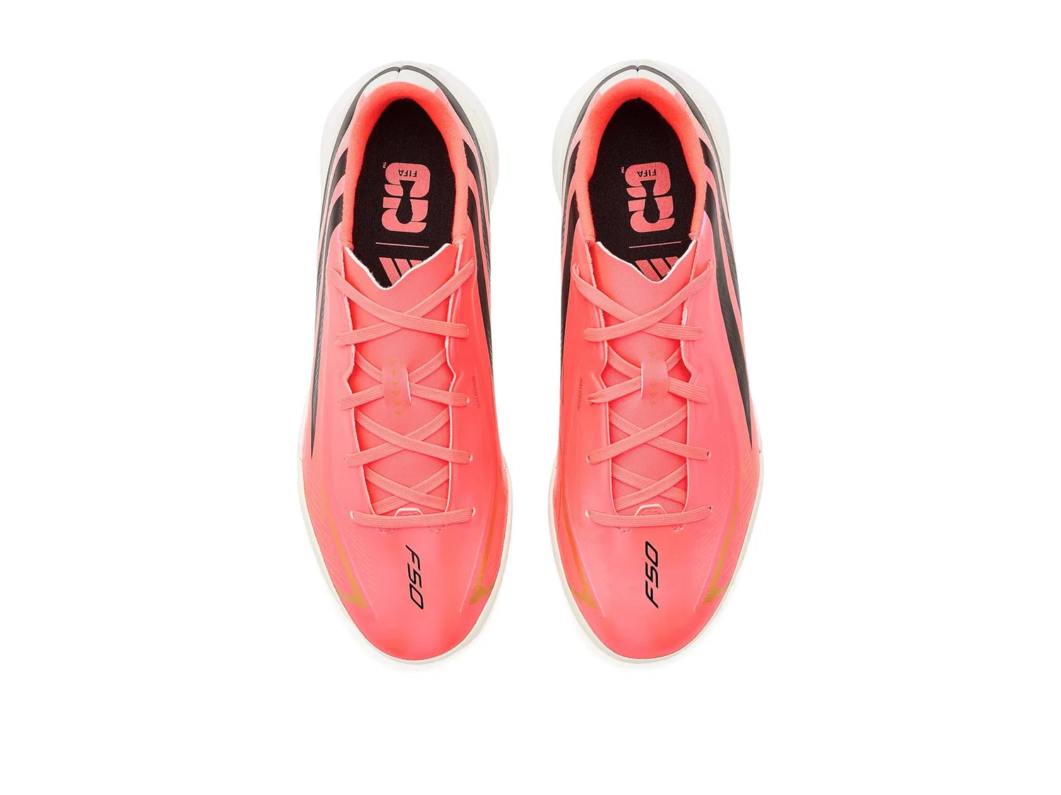 Бутсы F50 Hyperfast League Turf (для малышей, маленьких и больших детей) Adidas Kids, Solar Turbo/Core Black/Gold Metallic — фото 3