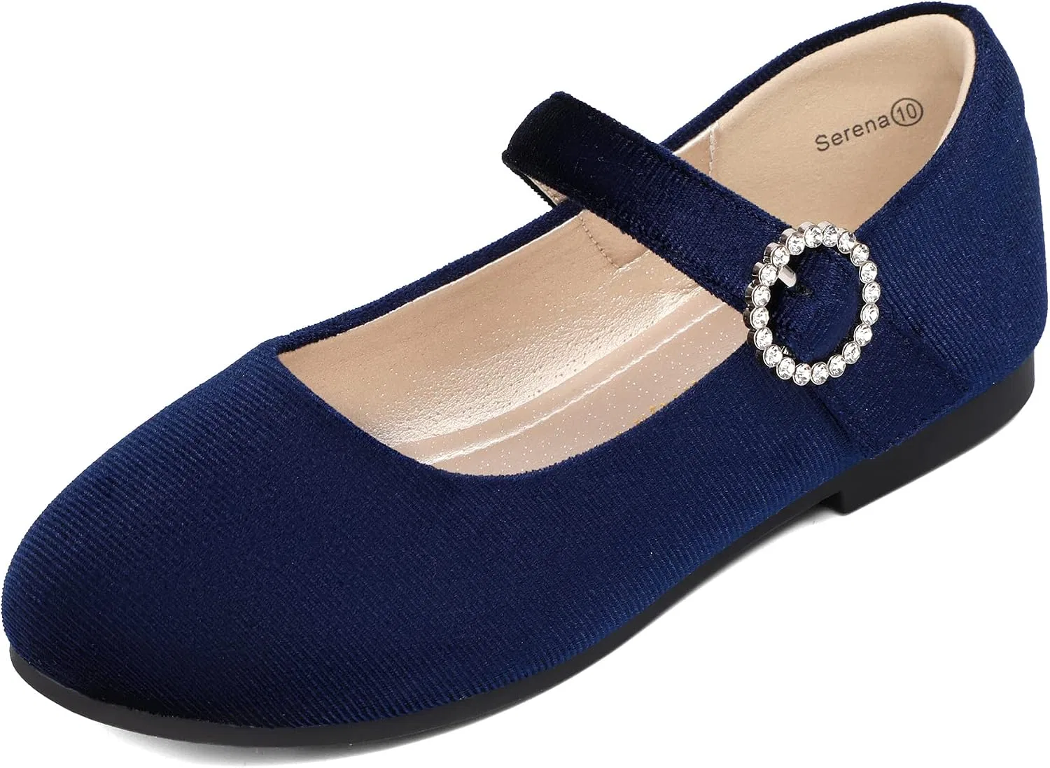 Детские туфли для девочек со стразами Mary Jane PANDANINJIA, Navy Suede