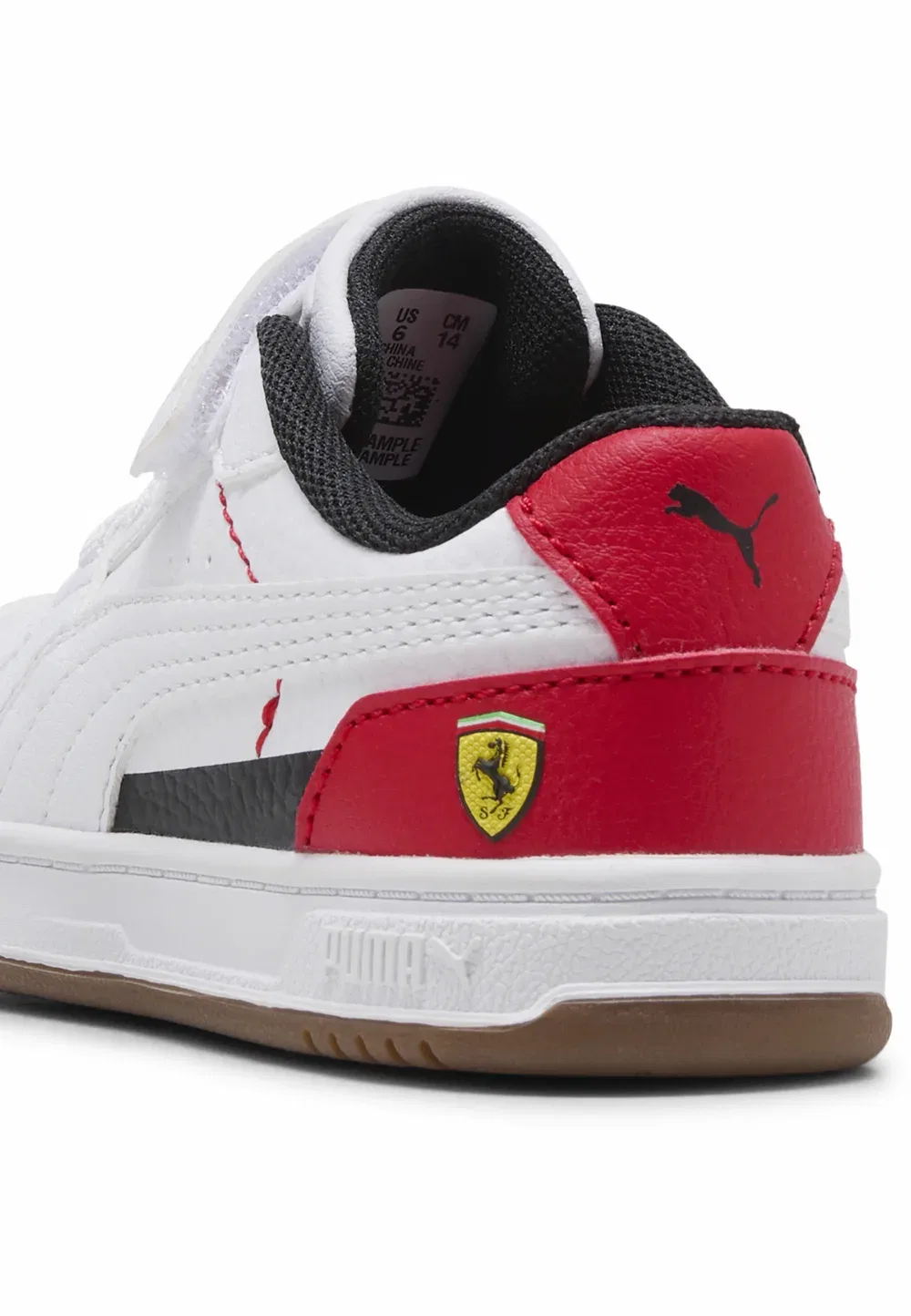Кроссовки Scuderia Ferrari Caven III унисекс - детская обувь Puma, White- White-Rosso Corsa — фото 4