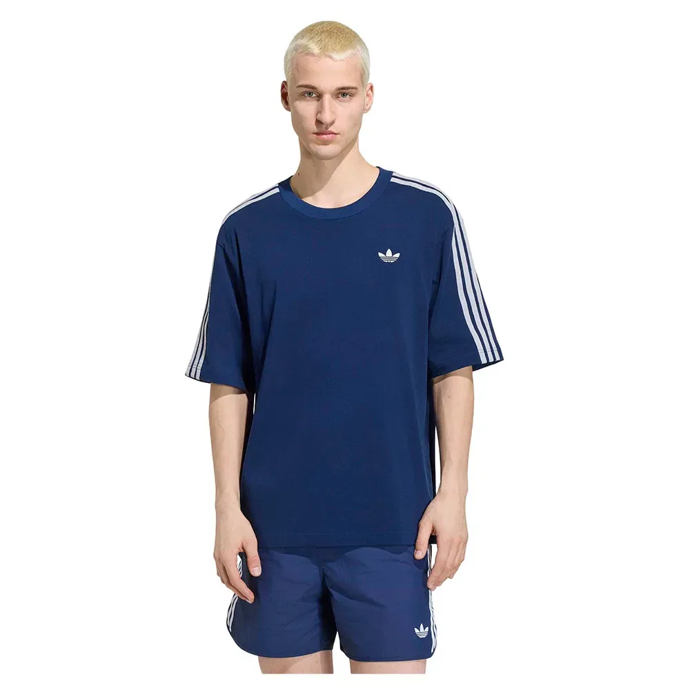 Футболка оверсайз с тремя полосками Adicolor Adidas Originals, синий