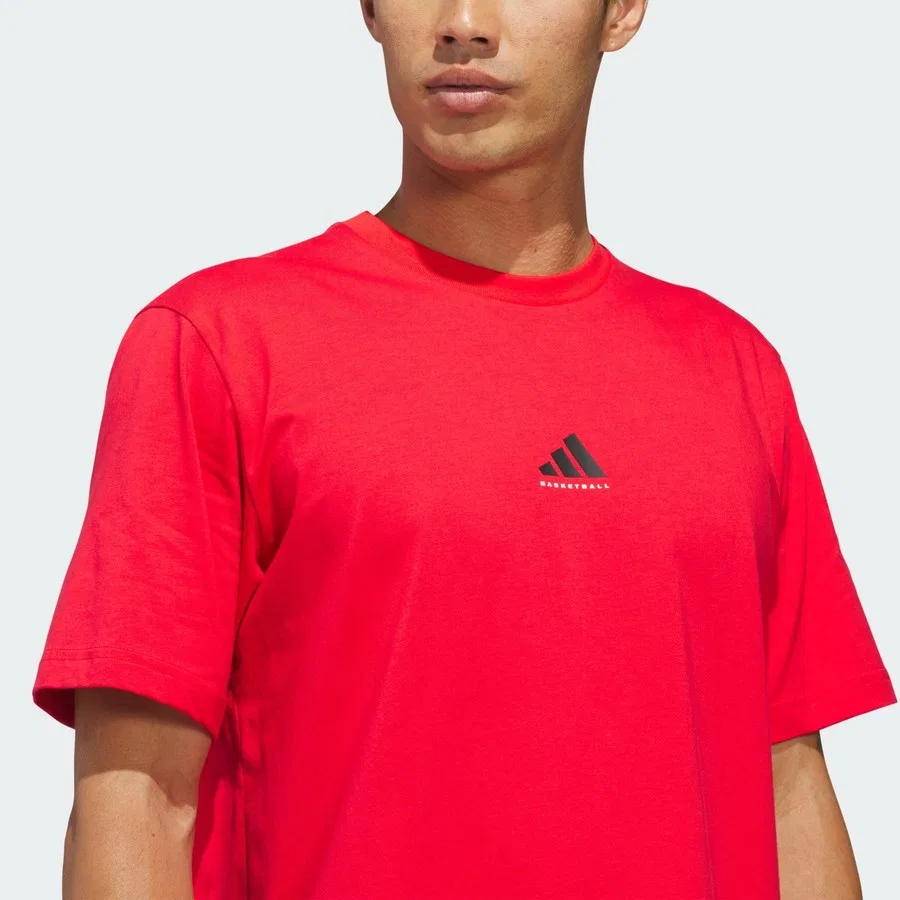 Футболка с графическим принтом Basketball adidas Performance, Бело-черный — фото 4