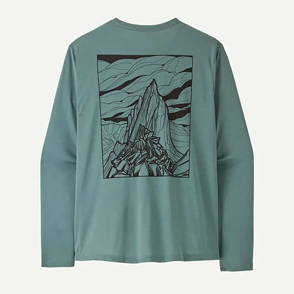 Мужская футболка с длинным рукавом с принтом Capilene Cool Cloud Crag Patagonia, Blue Sage / Light Blue Sage X-Dye — фото 3