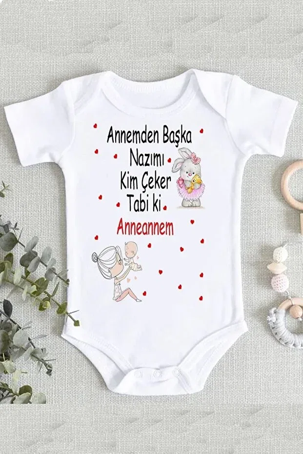 Детское боди для девочек с принтом Grandmother Written Generic Brands, White