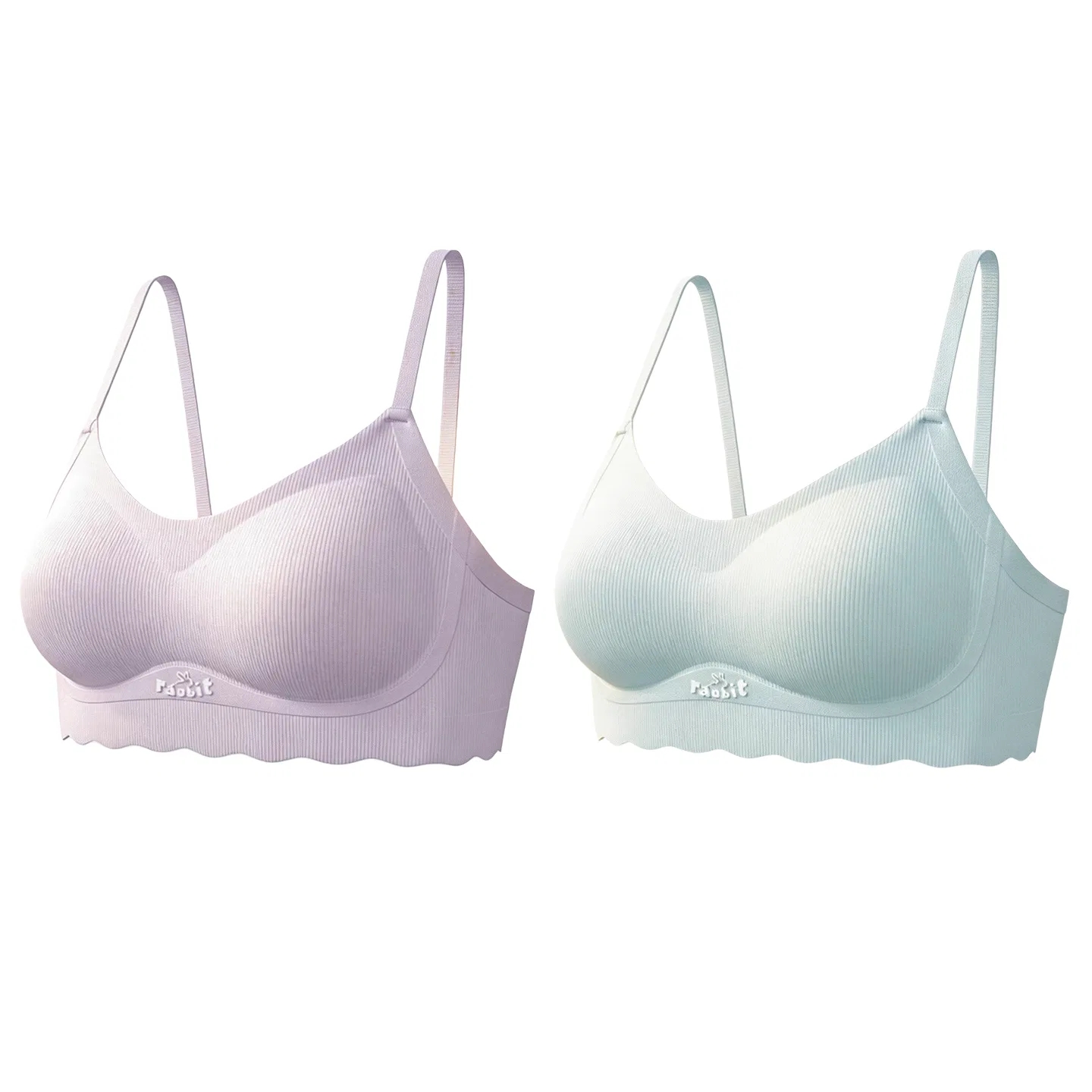 Детское бра-майка для девочек без косточек Red bean, Light Blue + Light Purple