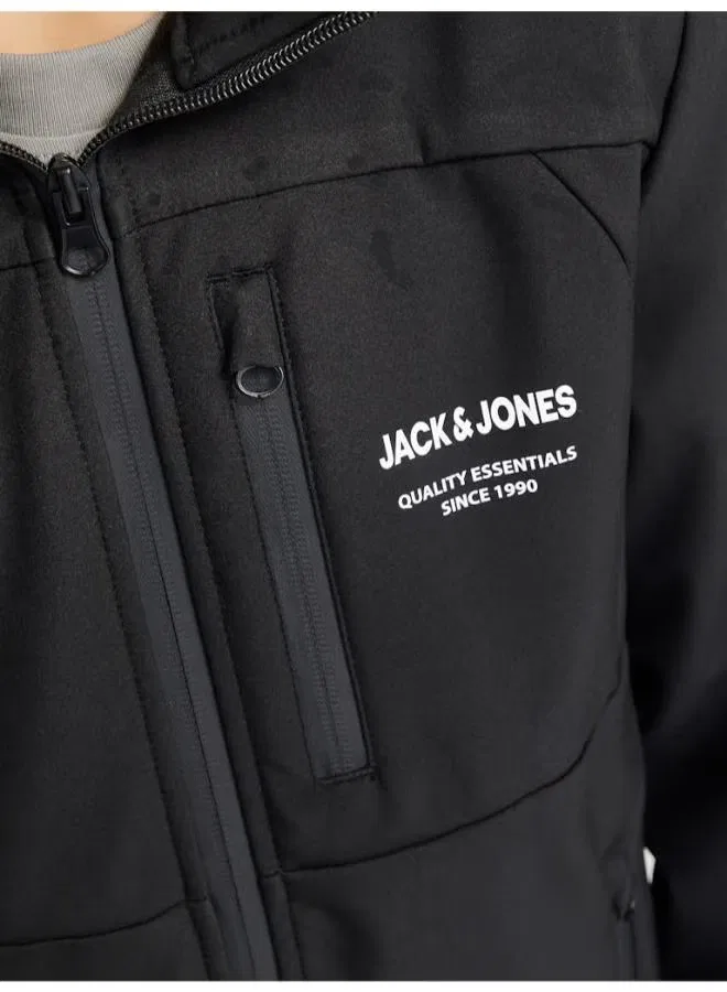 Куртка спортивная детская Jack & Jones Junior, черный — фото 4