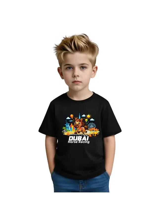 Футболка с принтом Dubai horse racing Printshop4Me, черный