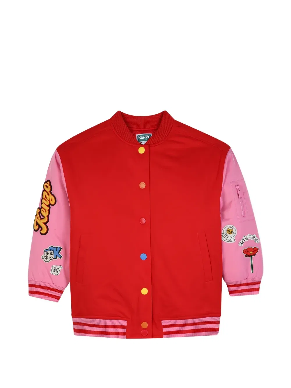 Бомбер с нашивками Kenzo Kids, красный