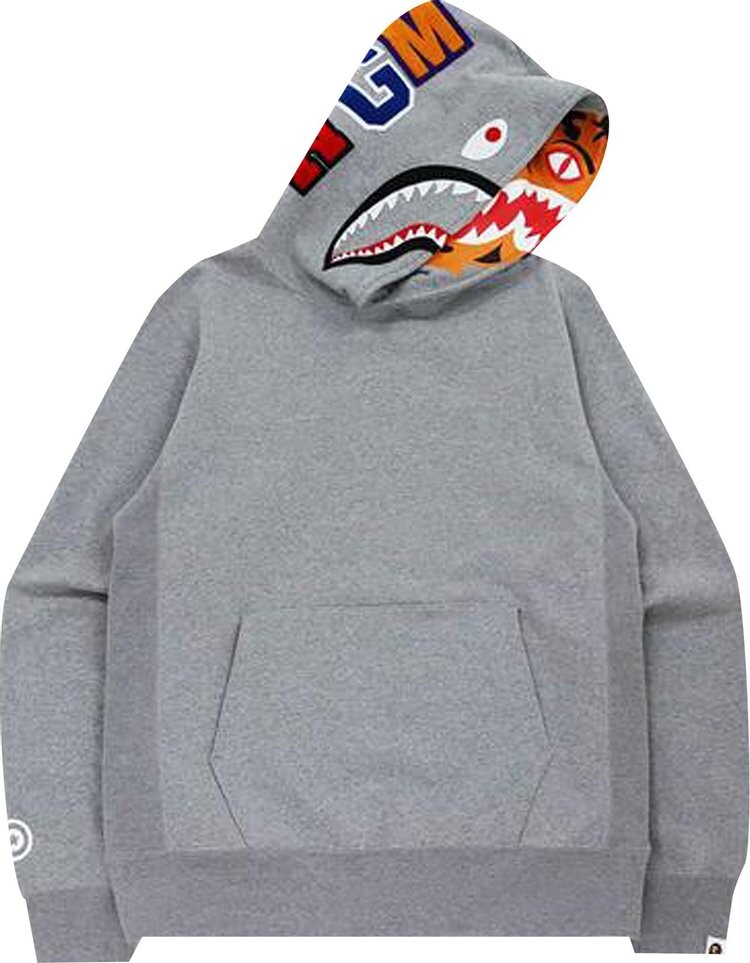 

Худи BAPE Shark x Tiger Pullover Hoodie 'Gray', серый