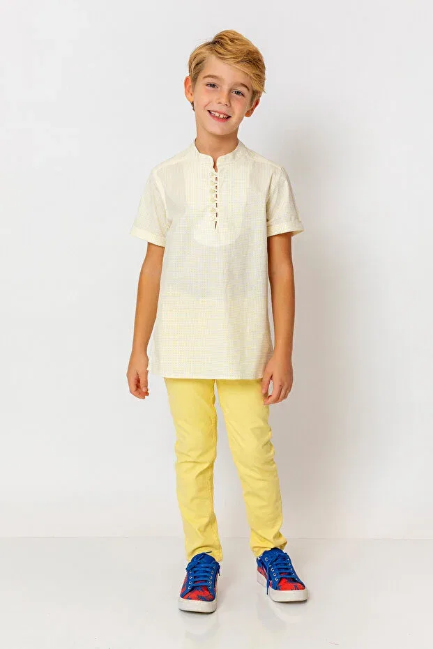 Детская рубашка для мальчиков с воротником-стойкой Judge Collar Buttoned Shirt Incity, Sarı