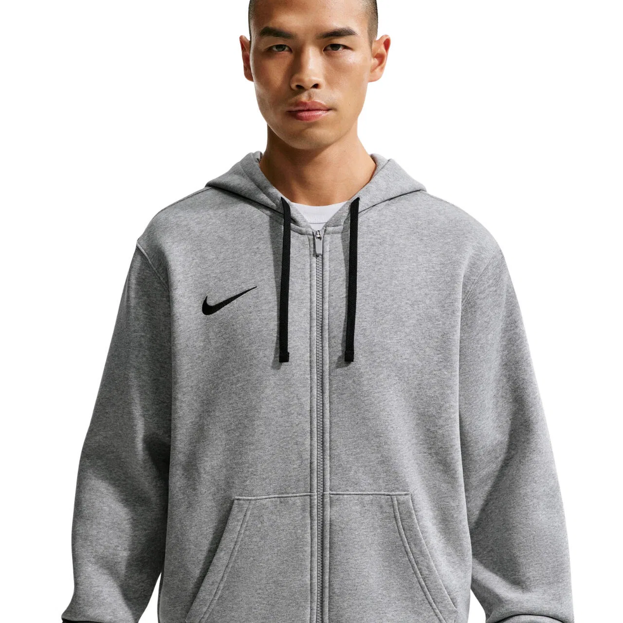 Мужское худи с капюшоном и молнией Nike Park 26 Fleece, Grey — фото 3