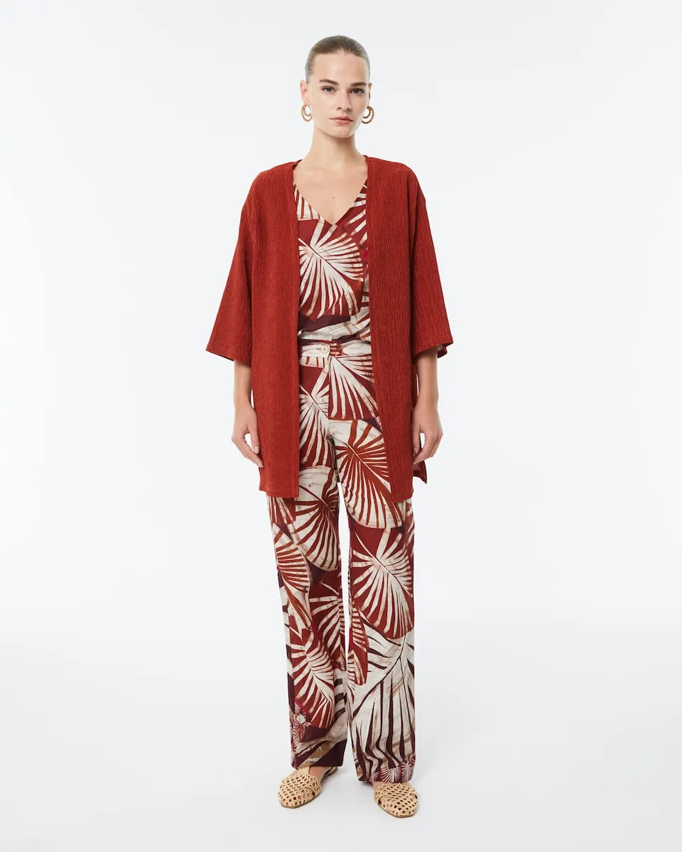 

Женские брюки прямого кроя с принтом и резинкой на талии сзади Paz Torras, гранатовый