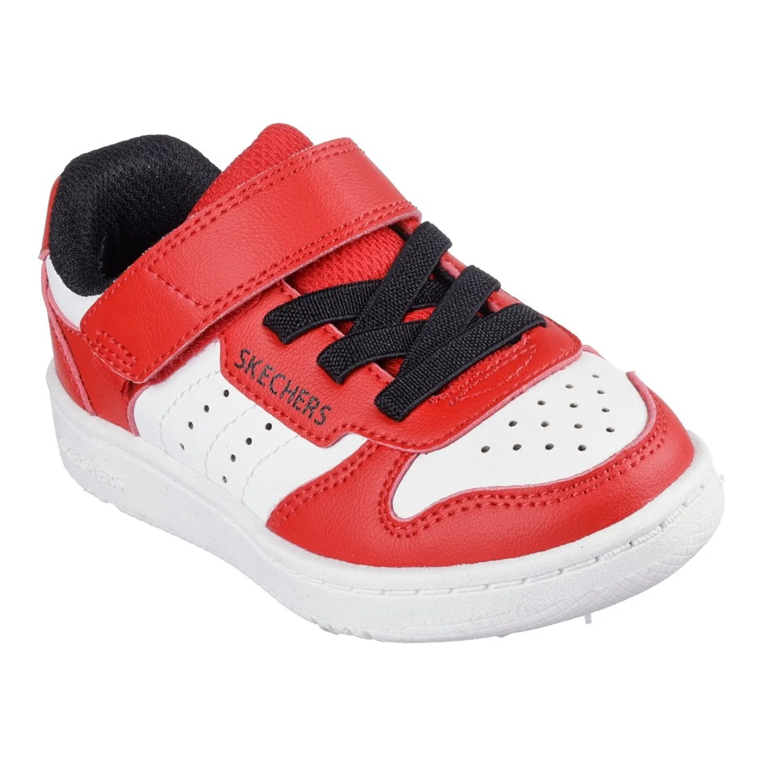 Детские ретро-кроссовки с кожаным верхом и липучкой Skechers, Red/White