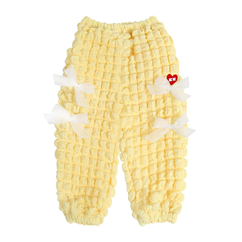 Детские спортивные штаны с принтом Ribbon Farm Embo Yellow BABYBLEE, Желтый