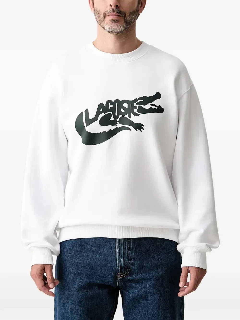 Хлопковый свитшот французского производства Lacoste, белый