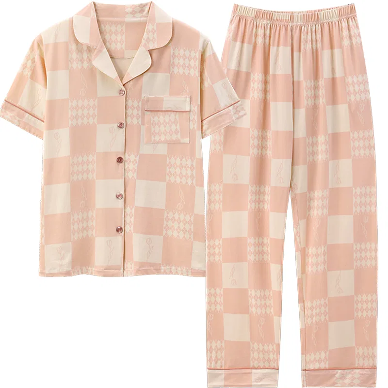 Детская пижама с длинным рукавом Lanza, Light Pink Plaid