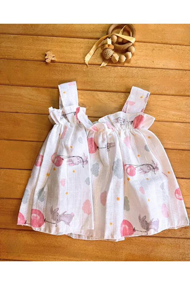 Детское платье для девочек хлопковое Berço Baby, Pink — фото 4