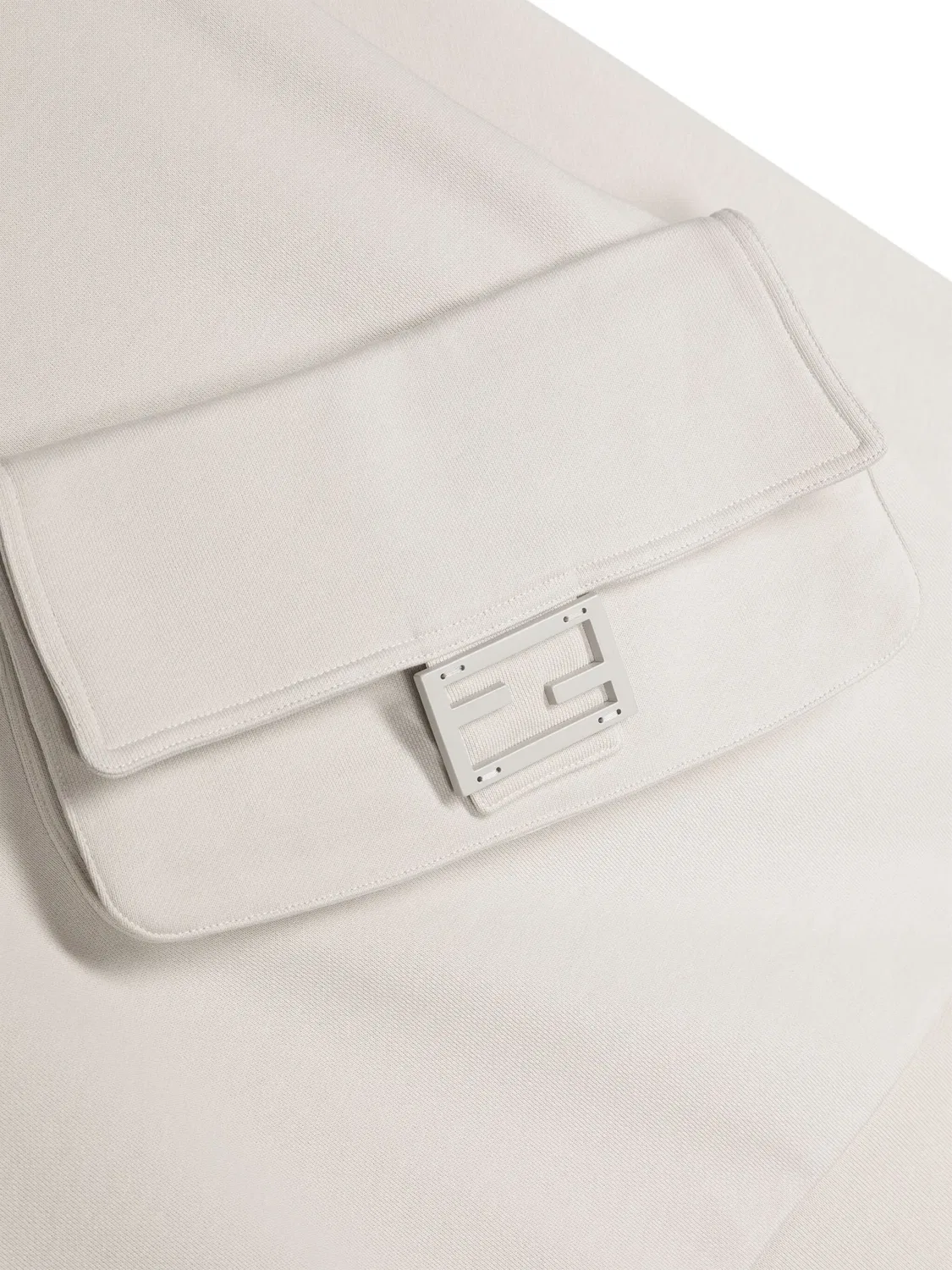 FENDI Свитшот с мотивом FF светло-серого цвета — фото 3