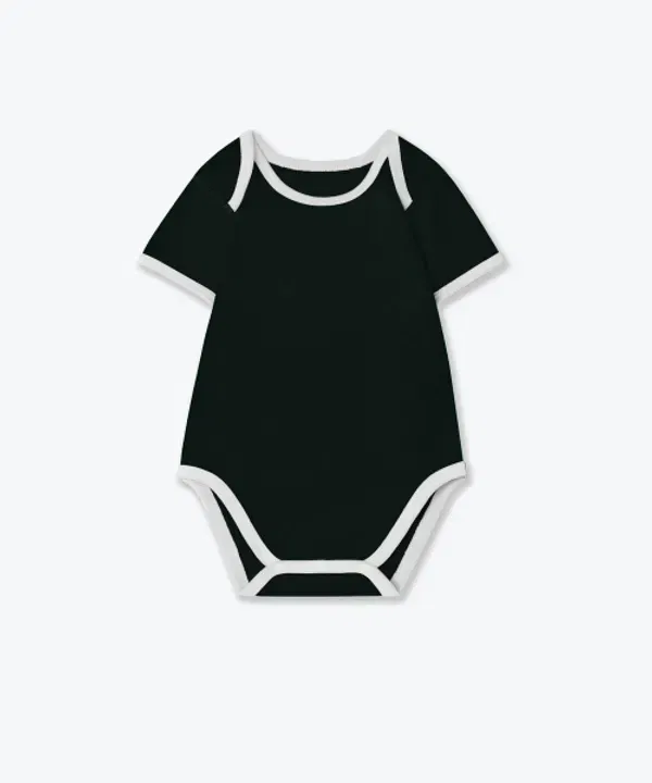 Боди с длинным рукавом 2 шт, Baby Ring, Musinsa Standard Kids, черный/меланжевый серый — фото 4