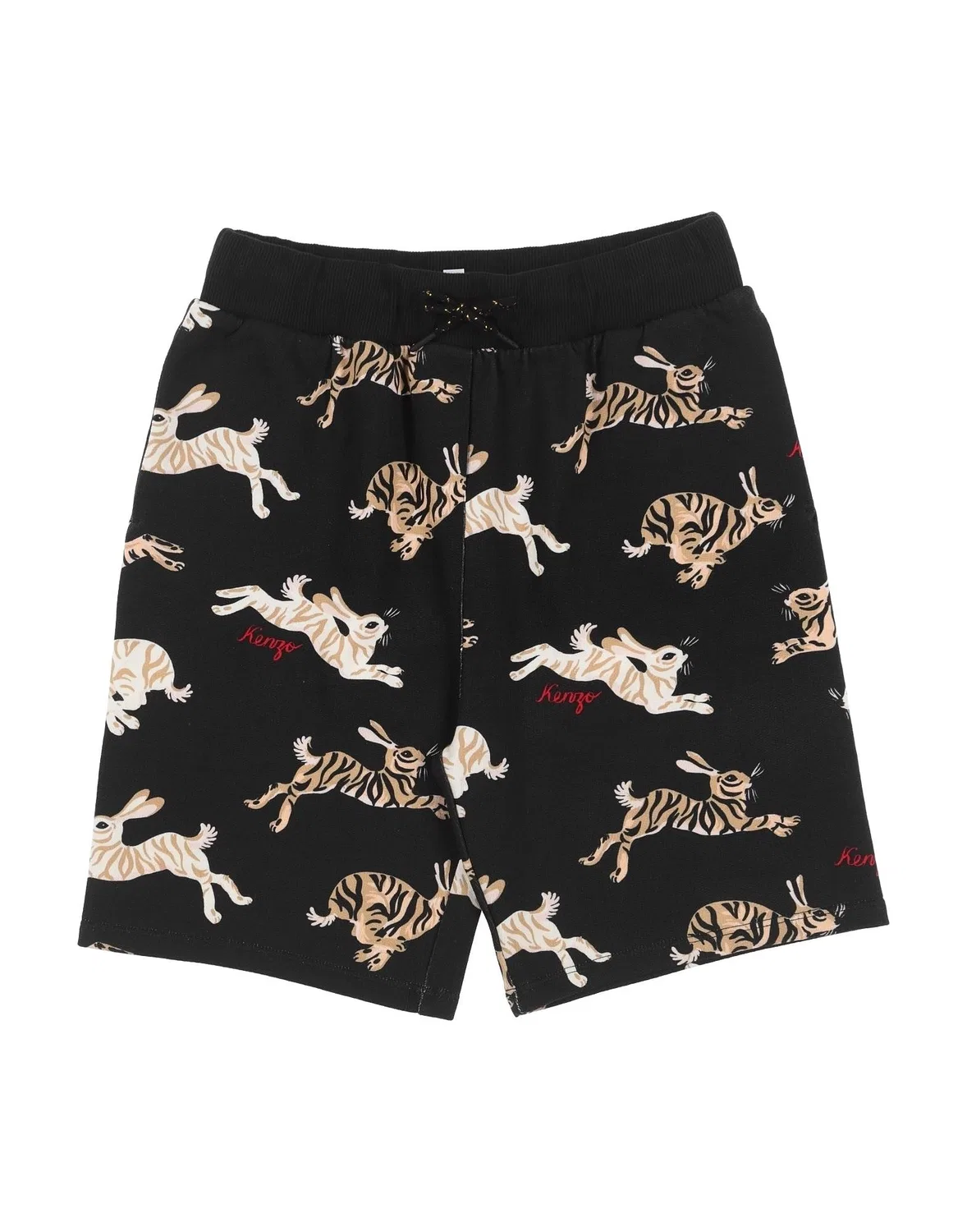 Детские шорты для мальчиков из футера Kenzo Kids, черный