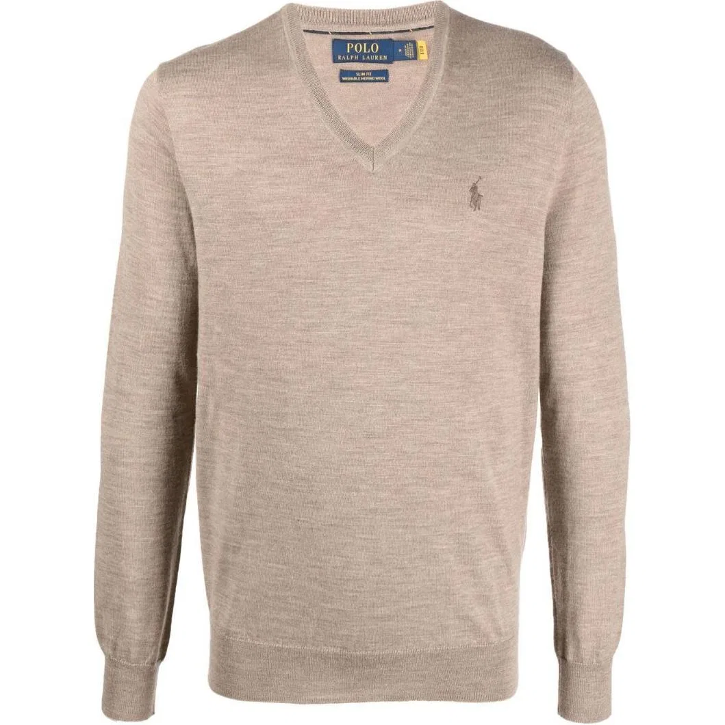 Мужской свитер с длинным рукавом FW22 Sweater Polo Ralph Lauren, Camel