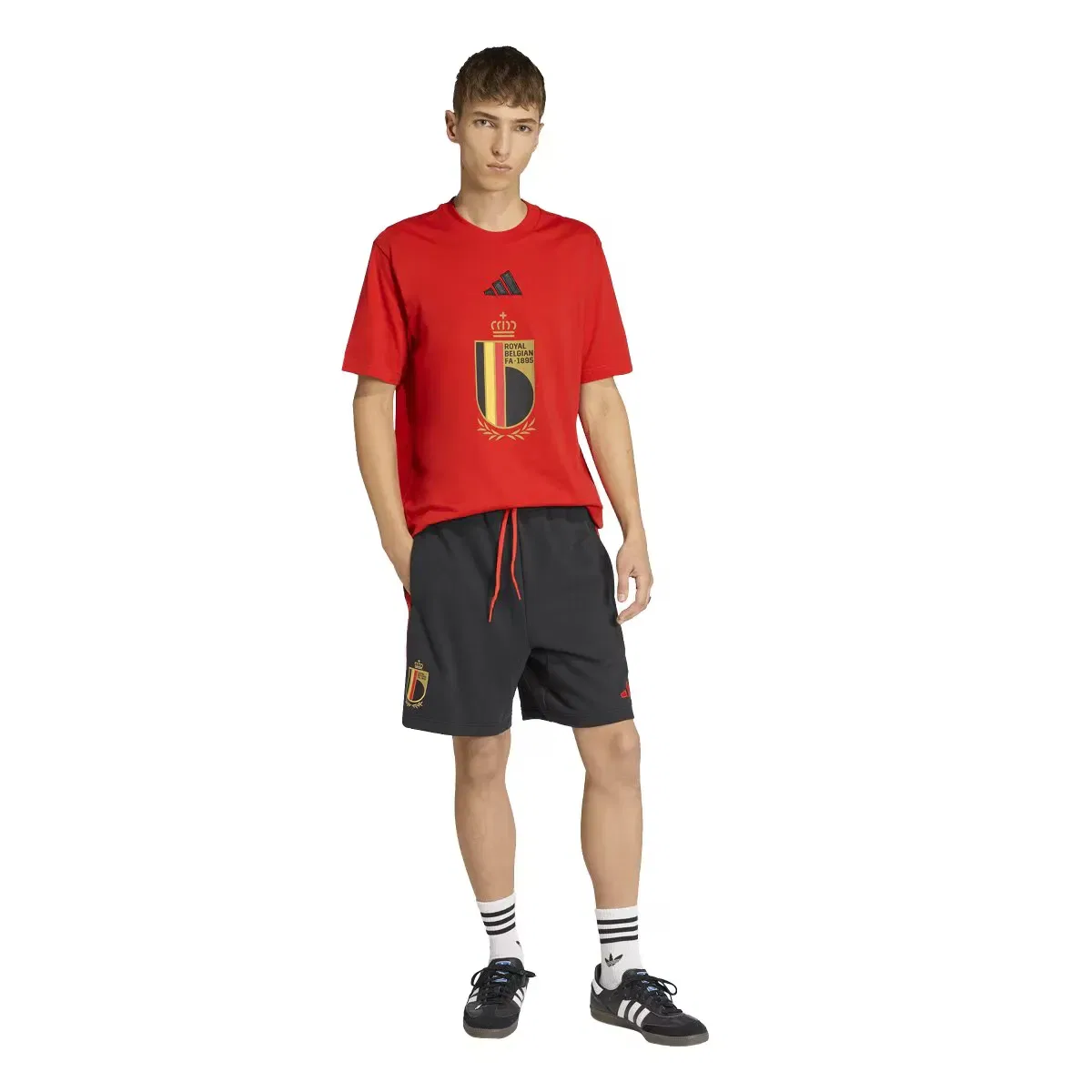 Мужская футболка хлопковая Belgium World 2026 DNA adidas, Красный — фото 4