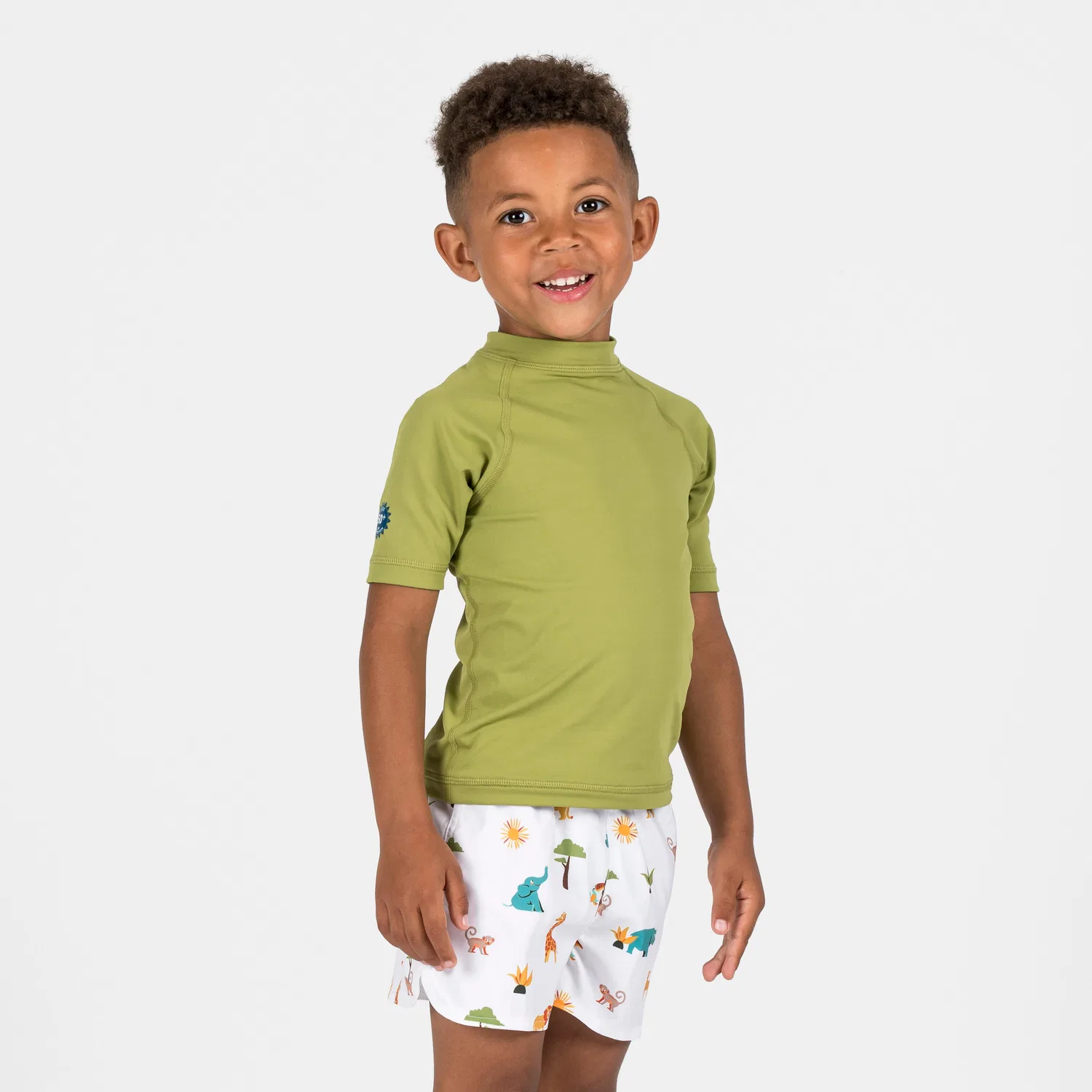 Детская футболка с коротким рукавом UV-Shirt kurzarm Baby Decathlon, Olivgrun