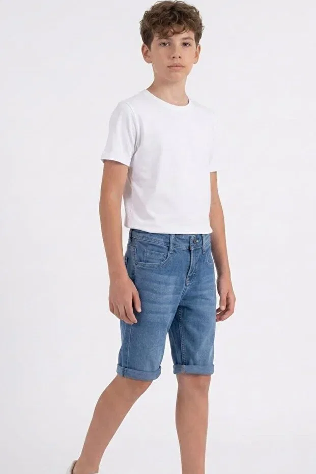 Детские шорты для мальчиков джинсовые Pina Kids, Light Blue — фото 4
