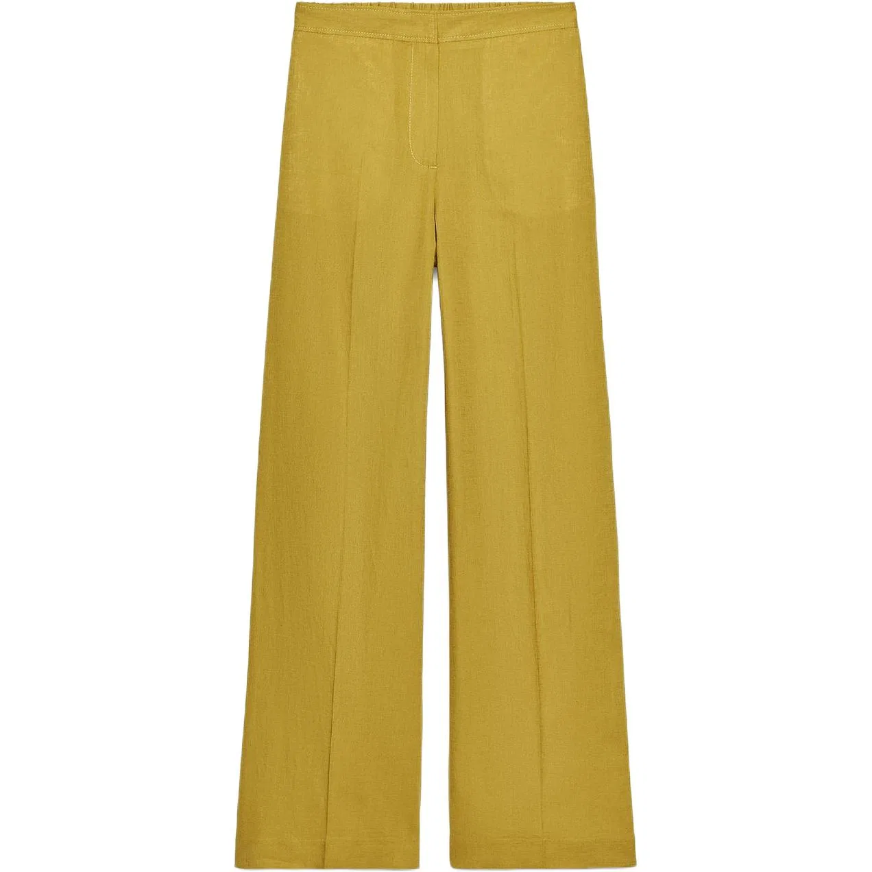 Женские брюки повседневные прямого кроя Mustard ZARA, Горчичный
