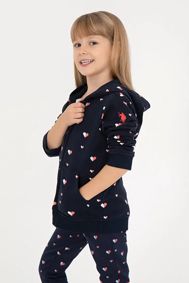 Детское худи с капюшоном для девочек U.S. Polo Assn., Navy Blue
